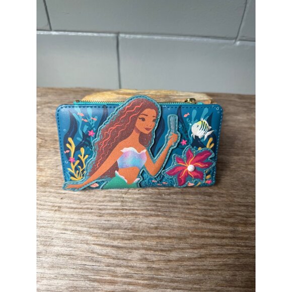 Loungefly Disney Little Mermaid Ariel Live Action Flap Wallet - Picture 2 of 9